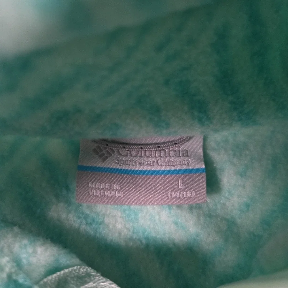 Columbia‎ Benton Springs Fleece Jacket Kids Girls Sz Large 14/16 Green Full Zip